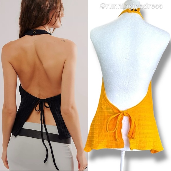Free People Tops - Free People Beach Open Back Halter Top In Color Sunflower Yellow Size Medium